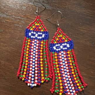 Colourful Beaded Earrings with Metis Insignia