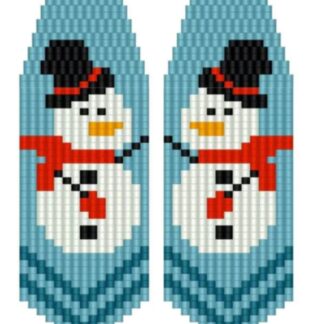 Beaded earrings with snowman design