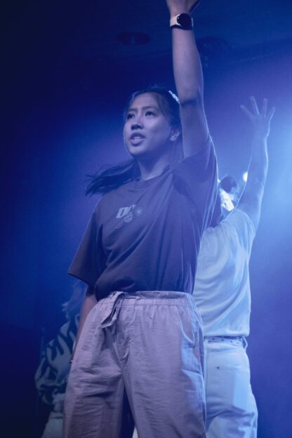 Dancer in purple lighting