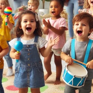 small children singing