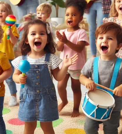 small children singing