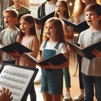 Young kids singing