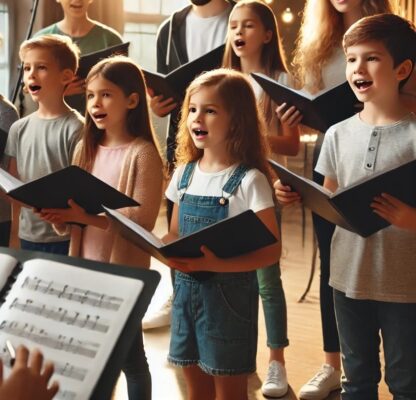 Young kids singing