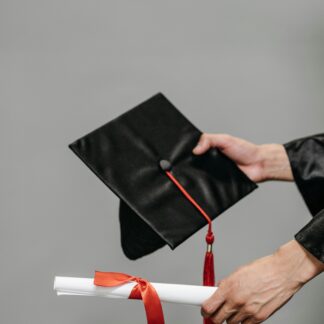 grad cap and diploma