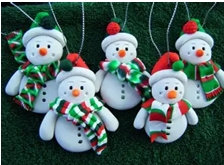 clay snowmen ornaments